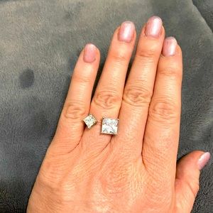 Bear fruit double princess cut ring